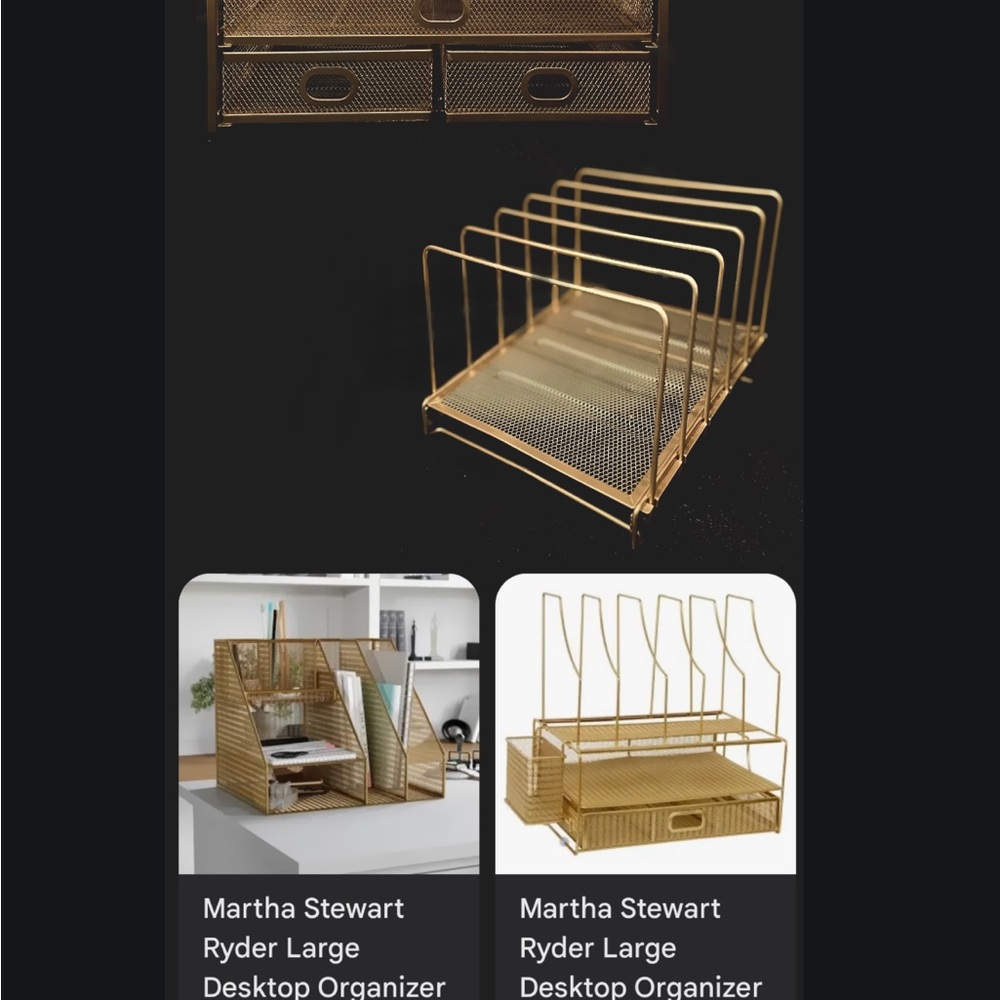 Gold Metal File Organizer - Picture 2 of 2